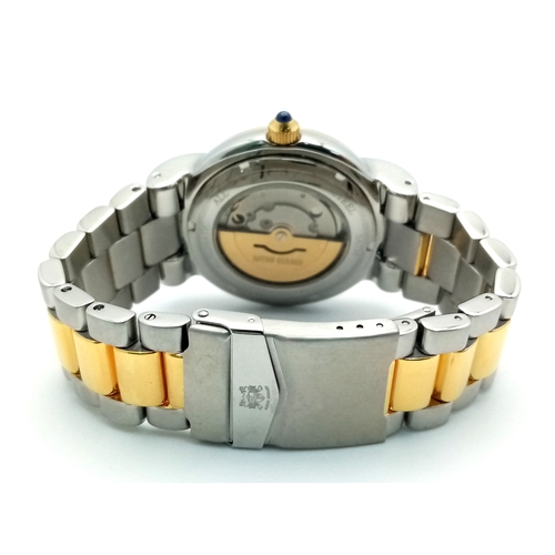 1398 - An Aston Gerard Stainless Steel and Gold-Plated Genuine Diamond Set Automatic Watch. 41mm Case. Comp... 