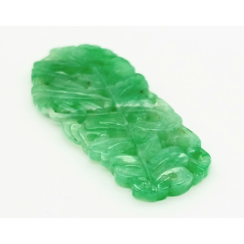 1155 - A LOVELY CARVED FLORAL CHINESE JADEITE PENDANT . Ref: A/S NN 7001