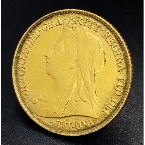 1541 - An 1896 QUEEN VICTORIA OLD HEAD, LONDON MINT, HALF SOVEREIGN COIN. 22K GOLD.  9724 - 5.