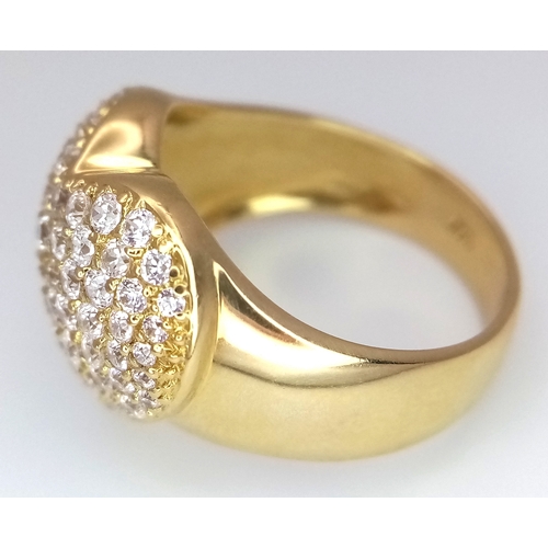 29 - An 18K YELLOW GOLD DIAMOND SET HEART RING 1.15CT 8.1G SIZE N. Ref: TH 7003