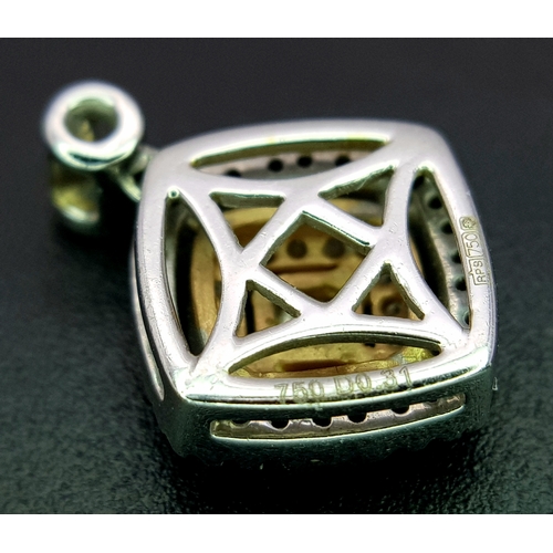 400 - An 18K 2 COLOUR DIAMOND SET PENDANT 0.31CT 2.8G. Ref: SPSA 7009