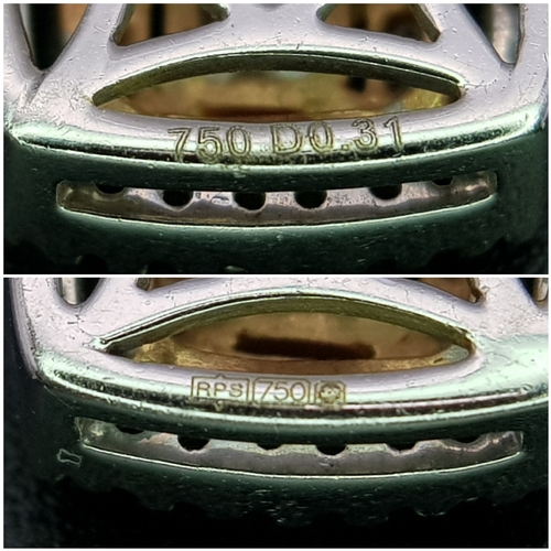 400 - An 18K 2 COLOUR DIAMOND SET PENDANT 0.31CT 2.8G. Ref: SPSA 7009