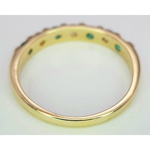 402 - A 14K Yellow Gold, Diamond and Emerald Ring. Size P. 2.22g.
MT33.
