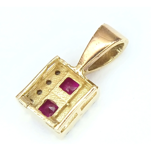 946 - A 9K YELLOW GOLD STONE SET PENDANT 0.5G. Ref: TAN 7009
