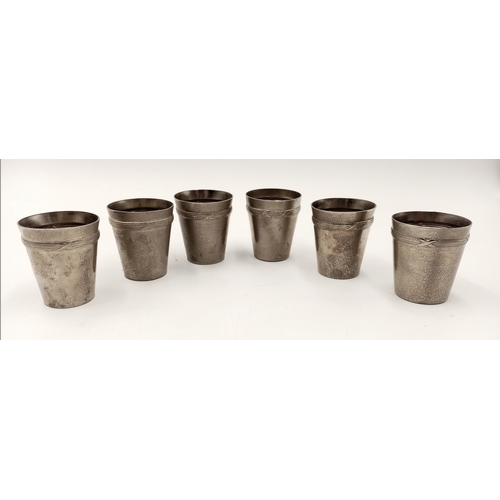 840 - Set of 6 Silver Plated WW2 German Gebirgsjäger (Mountain Troops) Schnapps Cups.