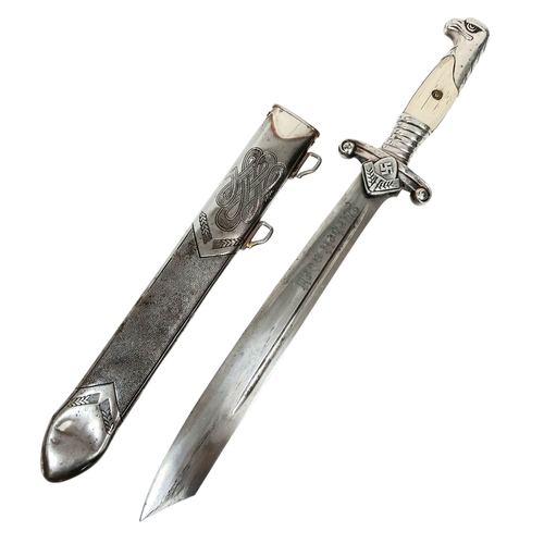 257 - 3rd Reich RAD Reichsarbeitsdienst (Labour Service) Officers Hewer Dagger by Eickhorn. All original w... 