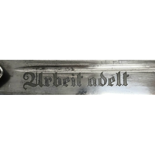 257 - 3rd Reich RAD Reichsarbeitsdienst (Labour Service) Officers Hewer Dagger by Eickhorn. All original w... 