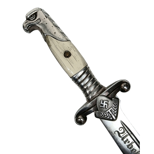 257 - 3rd Reich RAD Reichsarbeitsdienst (Labour Service) Officers Hewer Dagger by Eickhorn. All original w... 