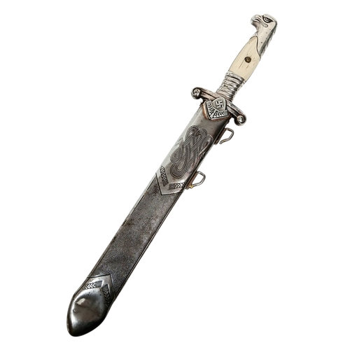 257 - 3rd Reich RAD Reichsarbeitsdienst (Labour Service) Officers Hewer Dagger by Eickhorn. All original w... 