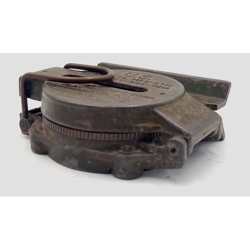 816 - Vietnam War Era US M-1950 Lensatic Compass Dated 1969 in an M-1956 Pouch.