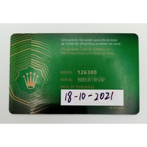 11 - A Rolex Datejust Emerald 'Grinch' Automatic Gents Watch. Model 126300. Stainless steel bracelet and ... 