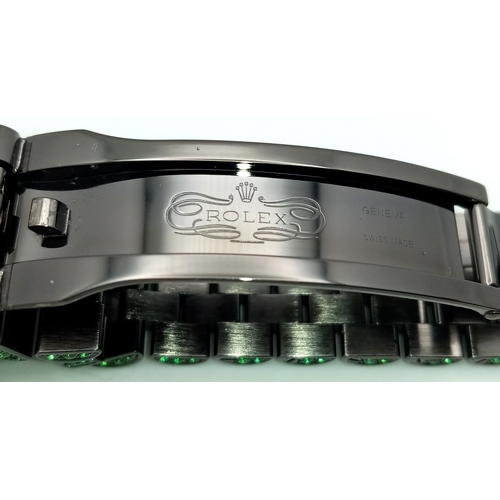 11 - A Rolex Datejust Emerald 'Grinch' Automatic Gents Watch. Model 126300. Stainless steel bracelet and ... 