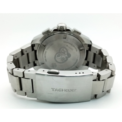 20 - A Tag Heuer Quartz Movement Gents Chronograph Aquaracer WATCH. Model CAY111B. Stainless steel bracel... 