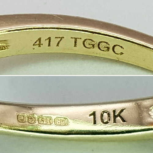 235 - A Pretty and Unique Design 9 Carat Gold Emerald, Tanzanite, Sphene and Diamond Ring Size L1/2. The R... 