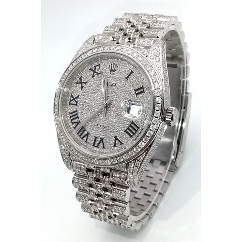 25 - A Rolex Datejust, Diamond 'Ice, Ice, Baby' Gents Watch. Diamond set jubilee bracelet and case - 41mm... 