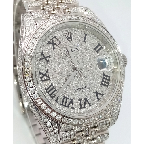 25 - A Rolex Datejust, Diamond 'Ice, Ice, Baby' Gents Watch. Diamond set jubilee bracelet and case - 41mm... 