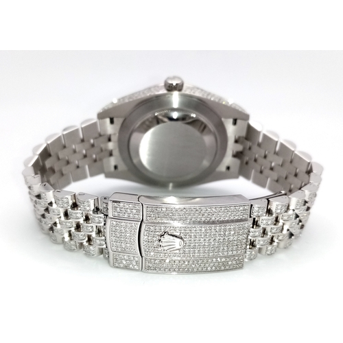 25 - A Rolex Datejust, Diamond 'Ice, Ice, Baby' Gents Watch. Diamond set jubilee bracelet and case - 41mm... 