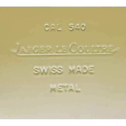 27 - A Beautiful Jaeger-LeCoultre Hermes Gilded Mantle Clock. Atmospheric clock with white openwork dial ... 