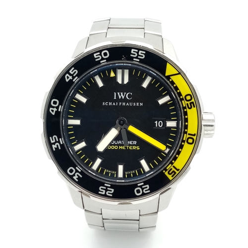 39 - An IWC Aquatimer Automatic Watch. Model IW356801. Stainless steel bracelet and case - 46mm. Black di... 