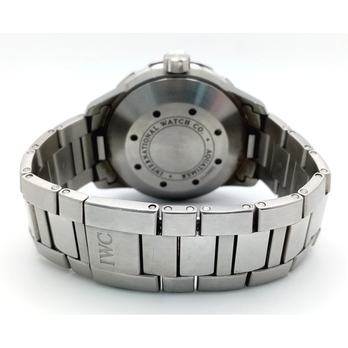 39 - An IWC Aquatimer Automatic Watch. Model IW356801. Stainless steel bracelet and case - 46mm. Black di... 