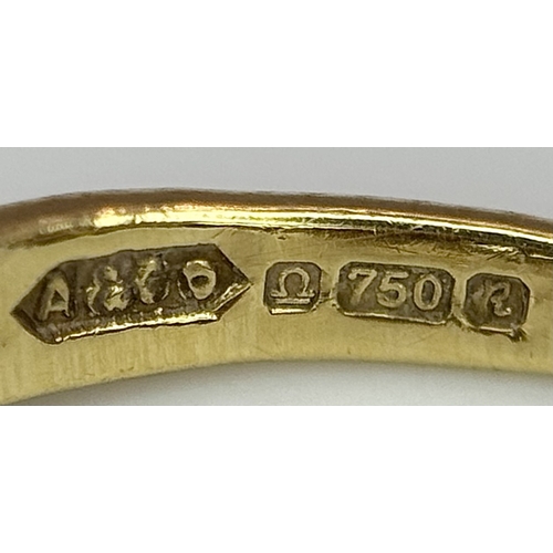 54 - An 18K YELLOW GOLD DIAMOND AND SAPPHIRE SET PANTHER RING. ONE STONE MISSING. 4.6G SIZE L. Ref: 9983