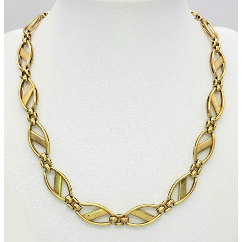 31 - A 9K GOLD INFINITY LINK NECKLACE .   27gms    44cms