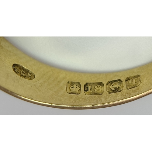 75 - An 18K YELLOW GOLD ANTIQUE DIAMOND 3 STONE GYPSY SET RING 4.7G SIZE O HALLMARKED BIRMINGHAM 1915. Re... 