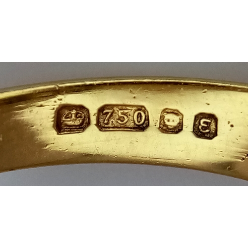 79 - AN 18K GOLD SAPPHIRE AND DIAMOND RING. (APPROX 0.5CTW (1CT TOTAL) OF SAPPHIRES AND DIAMONDS. RING. S... 