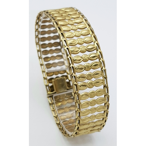 2 - AN ART DECO STYLE RHINESTONE BRACELET IN 9K GOLD .    12.7gms        19cms