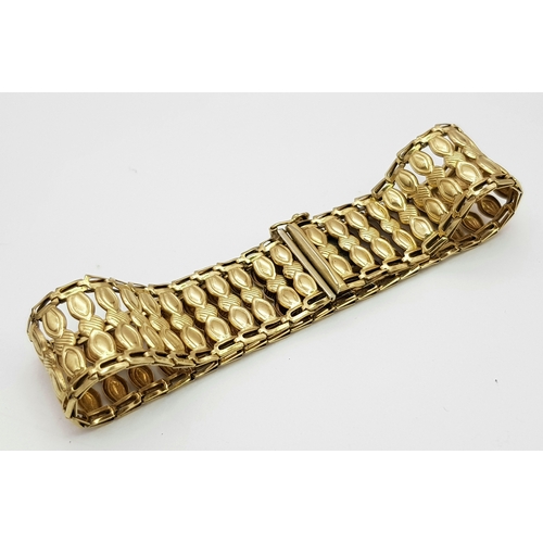 2 - AN ART DECO STYLE RHINESTONE BRACELET IN 9K GOLD .    12.7gms        19cms