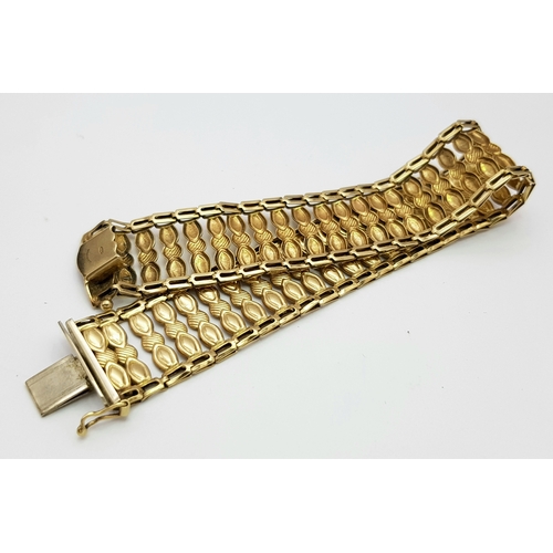 2 - AN ART DECO STYLE RHINESTONE BRACELET IN 9K GOLD .    12.7gms        19cms