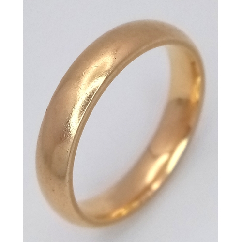 37 - A 9K GOLD BAND RING ,4gms    size N