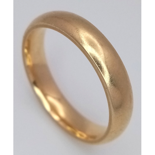 37 - A 9K GOLD BAND RING ,4gms    size N