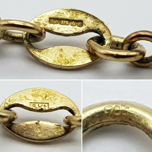 52 - A 64cms ROPE TWIST NECKLACE CHAIN IN 9K GOLD .      6.9gms