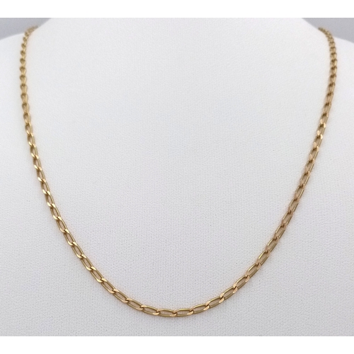 147 - Attractive 9 CARAT GOLD FANCY LINK NECKLACE.  5.0 Grams. 48 cm. Lovely piece, please see pictures.