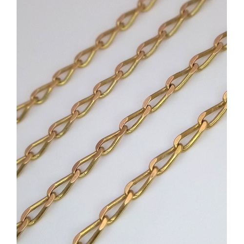 147 - Attractive 9 CARAT GOLD FANCY LINK NECKLACE.  5.0 Grams. 48 cm. Lovely piece, please see pictures.