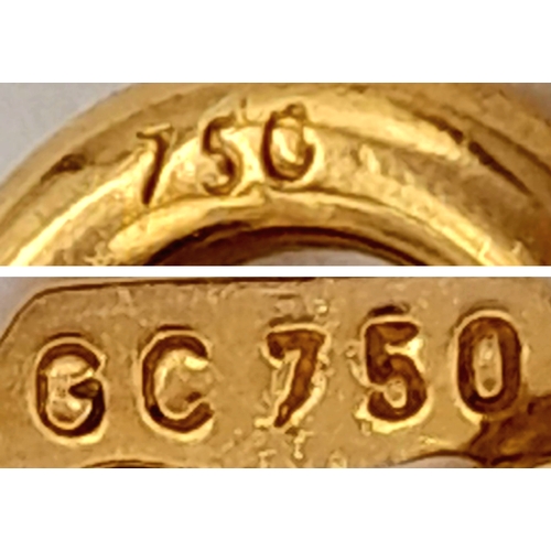 1323 - 18K YELLOW GOLD 2 STRAND CLOVER DESIGN BRACELET 4.2G. REF: TAN 6020