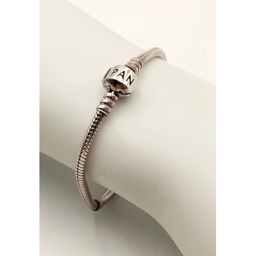 1519 - PANDORA STERLING SILVER MOMENTS BRACELET 13.2G. REF: S/A 1504 - 9