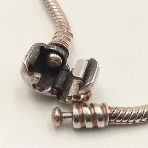 1519 - PANDORA STERLING SILVER MOMENTS BRACELET 13.2G. REF: S/A 1504 - 9