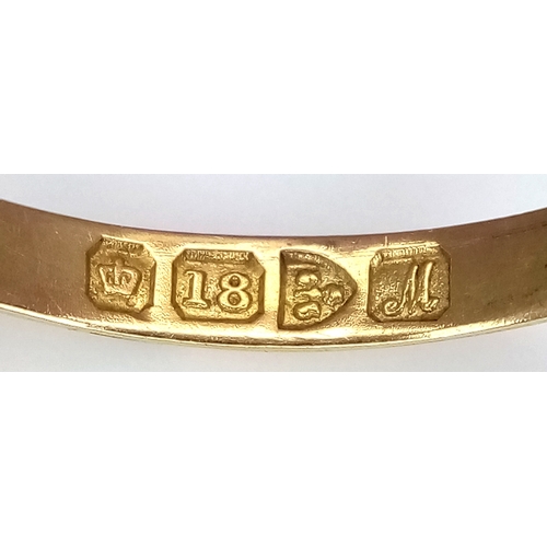 1362 - AN 18K YELLOW GOLD ANTIQUE OLD CUT 5 STONE DIAMOND RING. 2.5G. SIZE M 1/2. HALMARKED CHESTER 1912. S... 