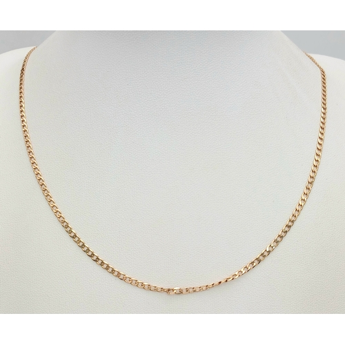 49 - Beautiful 9 CARAT GOLD CURB CHAIN NECKLACE.  4.7 Grams. 56 cm.