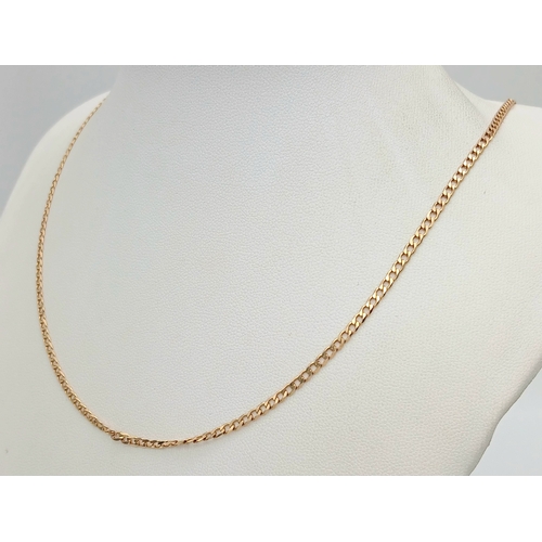 49 - Beautiful 9 CARAT GOLD CURB CHAIN NECKLACE.  4.7 Grams. 56 cm.