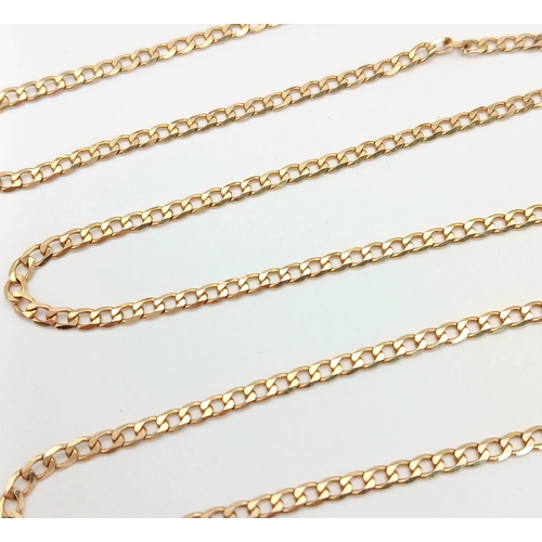 49 - Beautiful 9 CARAT GOLD CURB CHAIN NECKLACE.  4.7 Grams. 56 cm.