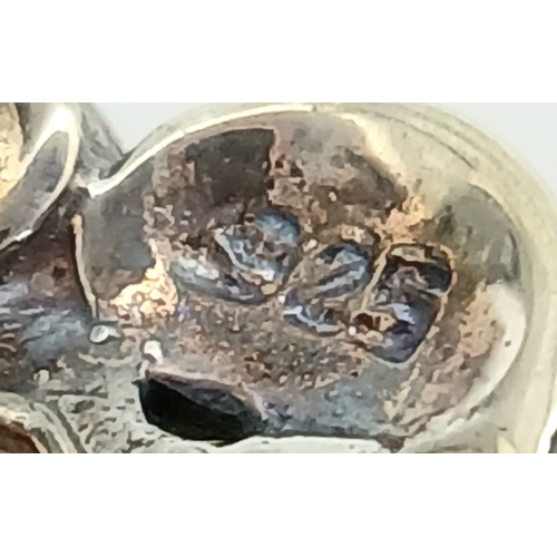 567 - Genuine Pair of ‘HOBBS’  SILVER MARCASITE EARRINGS. Having mother-of-pearl floral detail. complete w... 