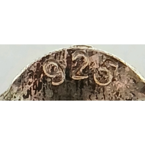 567 - Genuine Pair of ‘HOBBS’  SILVER MARCASITE EARRINGS. Having mother-of-pearl floral detail. complete w... 