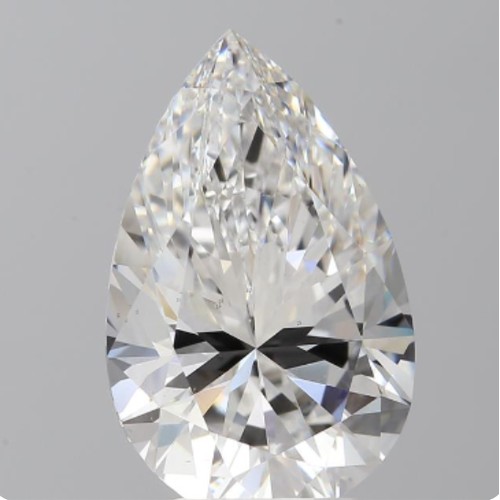 1457 - A 4.05ct Pear Shape Cut Lab-Grown Diamond. Colour D, clarity VS2. IGI certified. Cert no:  LG7375056... 