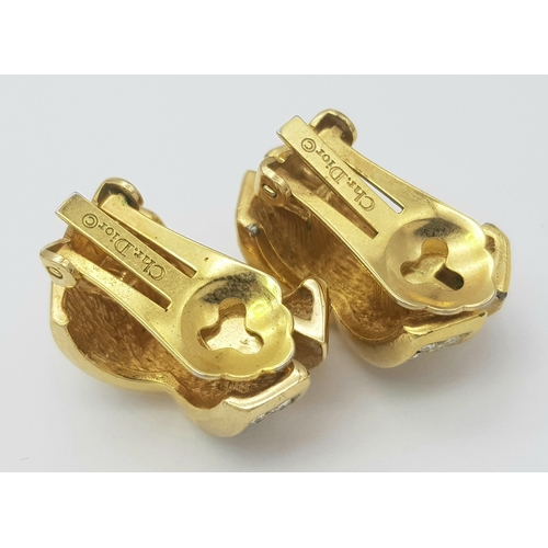 949 - A Christian Dior Designer Accessory Choker Necklace and Earring Set. Gilded and white stone decorati... 