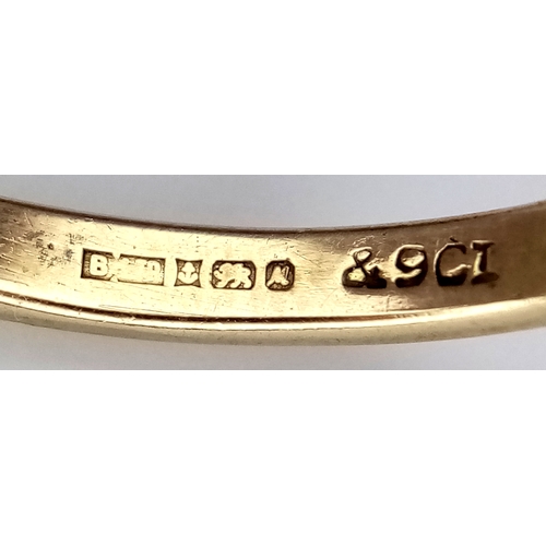 1719 - A 9K Gold and Silver, Sapphire and White Stone Ring. Size L. 2.1g. Ref: 8.14