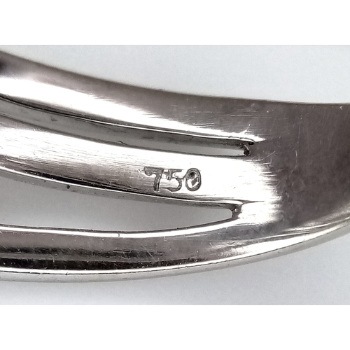 1360 - An 18K White Gold Diamond Crossover Pave Set and Cluster Ring. Size M. 4.3g. Ref: 8.11