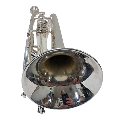 90 - A Beeson Professional Grade Silver Toned Cornet. In good condition. Comes with original fitted case.... 